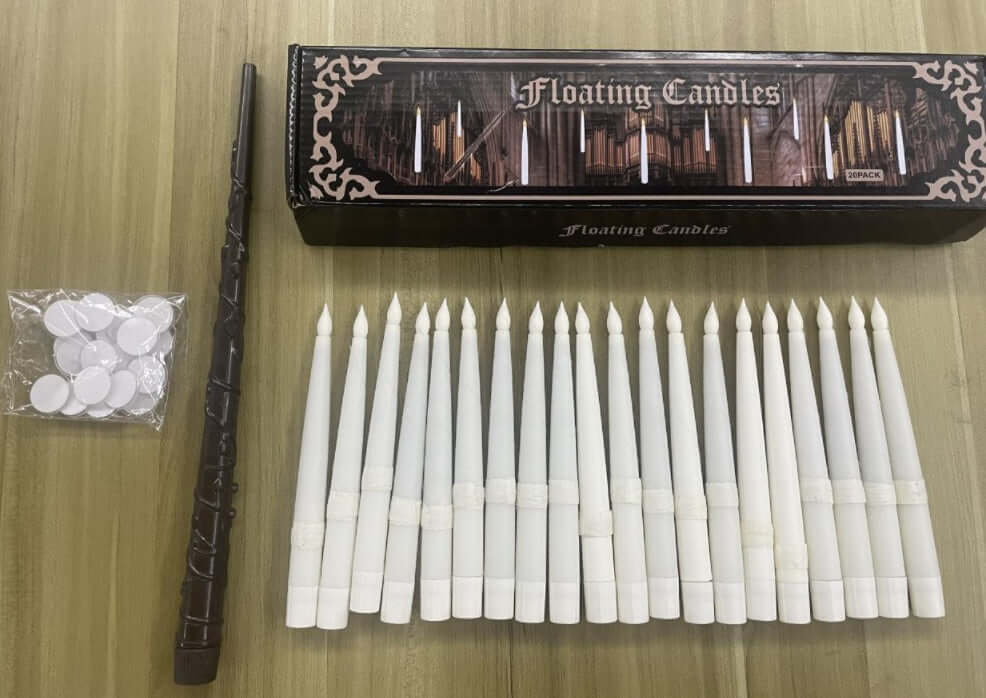 20 LED Floating Taper Candles With Candle Sticks and Magic Wand Remote Control for Home and Event Decoration | Kalsten