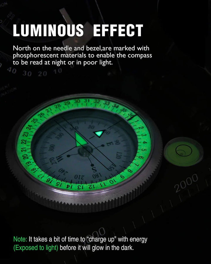 Kalsten | Military Compass | Waterproof Aluminum Alloy | Clinometer & Sighting Lens | Survival, Camping & Hiking