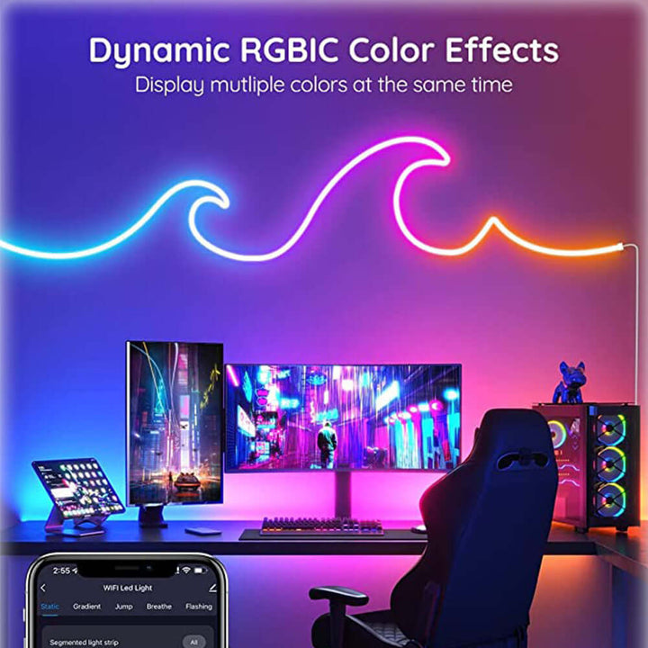 WiFi Smart DIY Modeling Music Neon Light With Music Light Bar Music Remote Control Horse Running Light | Kalsten