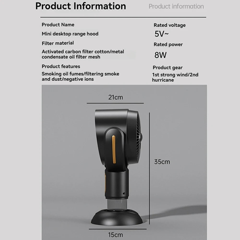 Kalsten | SmokeAway Venti – Portable Air Purifier Fan with Ion Technology and USB Charger