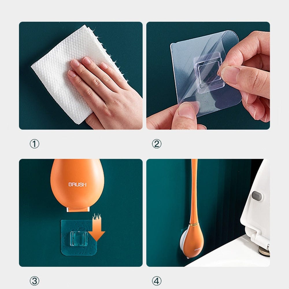 Kalsten | Hygienic Silicone Toilet Brush with Wall Holder and Quick-Drying Design