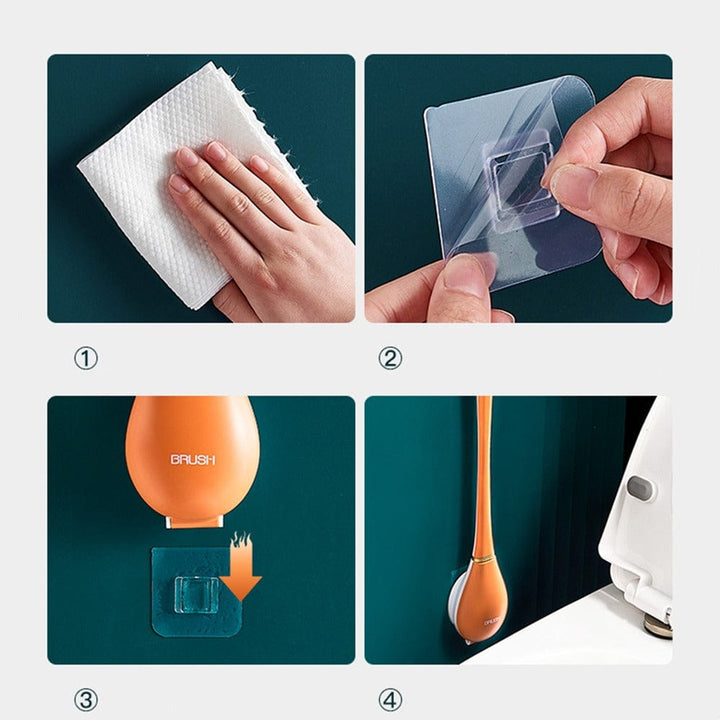 Kalsten | Hygienic Silicone Toilet Brush with Wall Holder and Quick-Drying Design