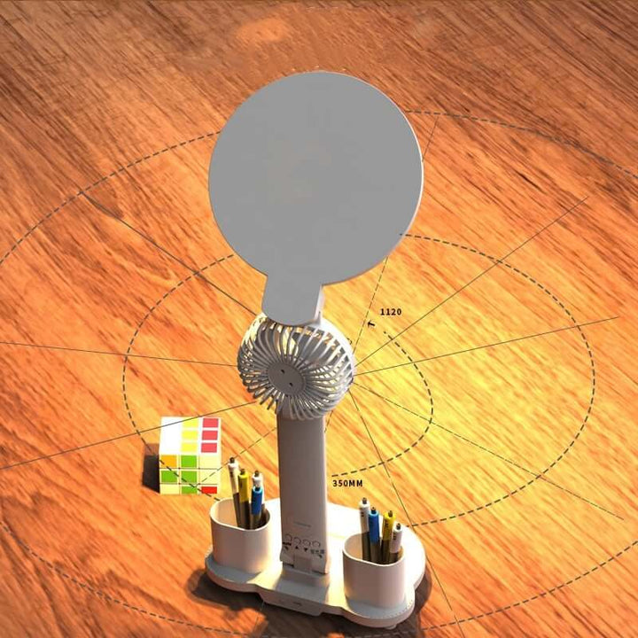 LED Clock Table Lamp USB Chargeable Dimmable Desk Lamp Plug-in LED Fan Light Foldable Eye Protection Reading Night Light | Kalsten