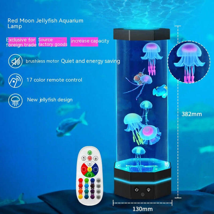 Jellyfish Lava Lamp, 17 Colors Changing, 15-inch Jellyfish Lamp with Remote Control | Kalsten