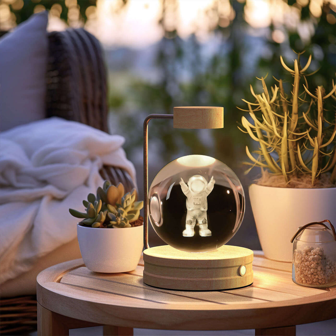 Crystal Ball Cosmic Dinosaur Indoor Night Light USB Power Warm Bedside Light Birthday Gift Night Lamp | Kalsten