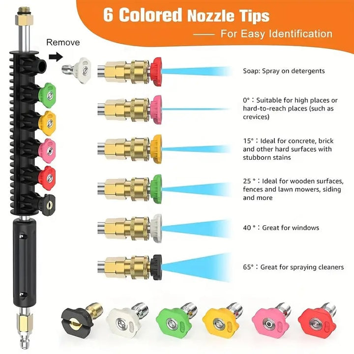 Kalsten | 4000 PSI Telescoping High Pressure Washer Wand Set for Gutter & Roof Drainage & Walls Cleaning
