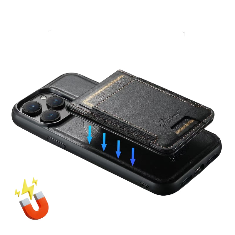 LuxCase Leather Phone Case with Card Slot and Stand – Suitable for iPhone | Kalsten