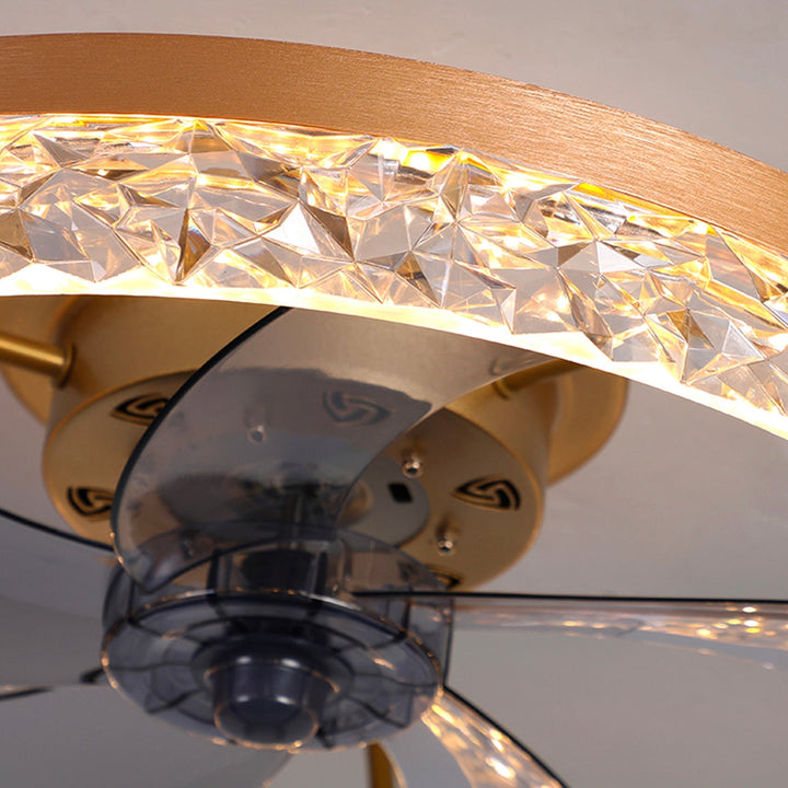 Ceiling Fan Light Iron 19.6 in Black Dimmable LED Living Room Bedroom Dining Room | Modern Circular Fan Lamp | Kalsten