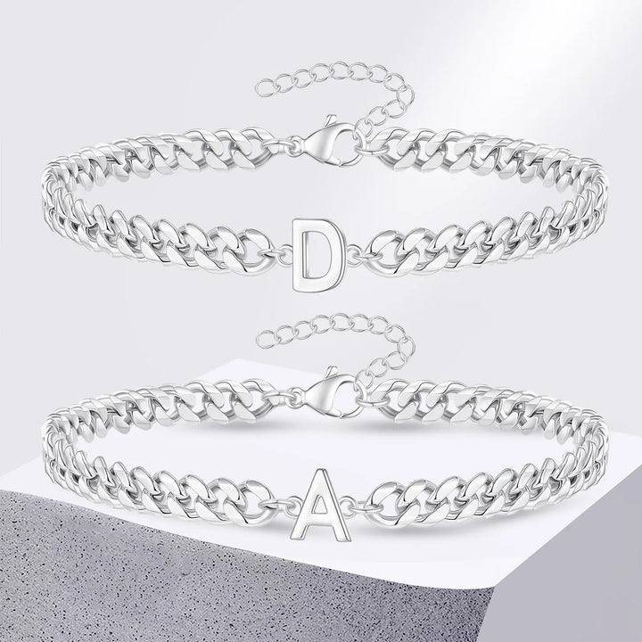 Kalsten | Couples Letter Initial Cuban Bracelet