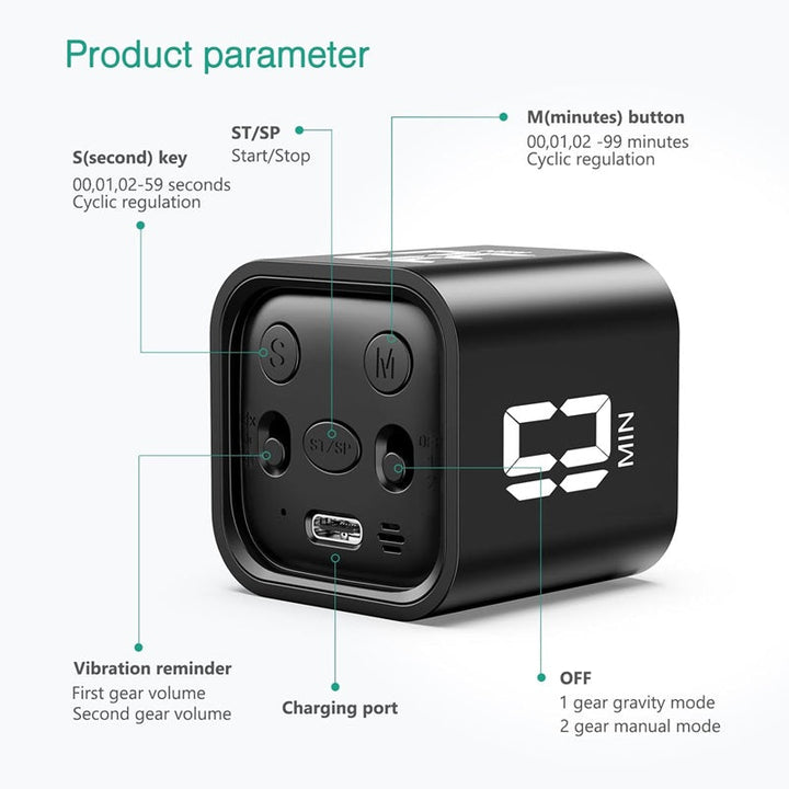 Kalsten | Smart Cube Timer with Gravity Sensing and LED Display