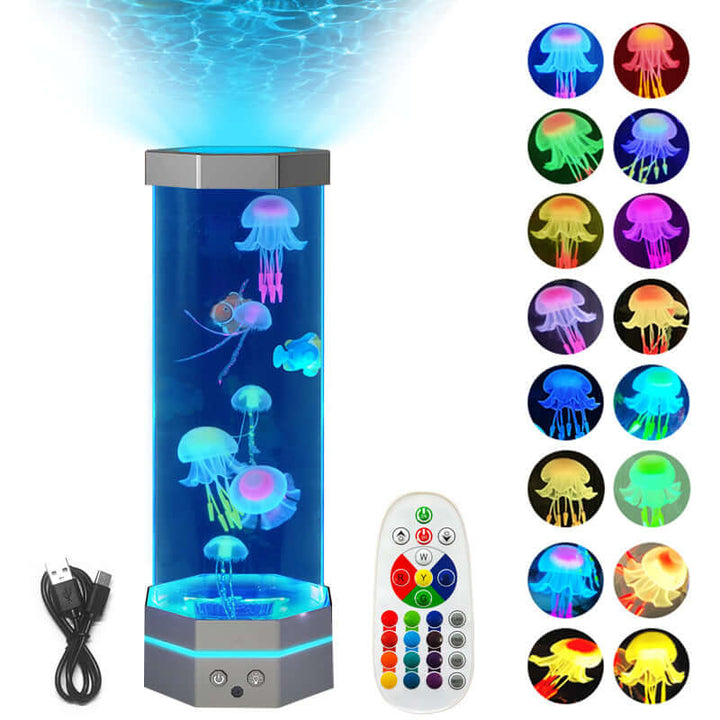 Jellyfish Lava Lamp, 17 Colors Changing, 15-inch Jellyfish Lamp with Remote Control | Kalsten
