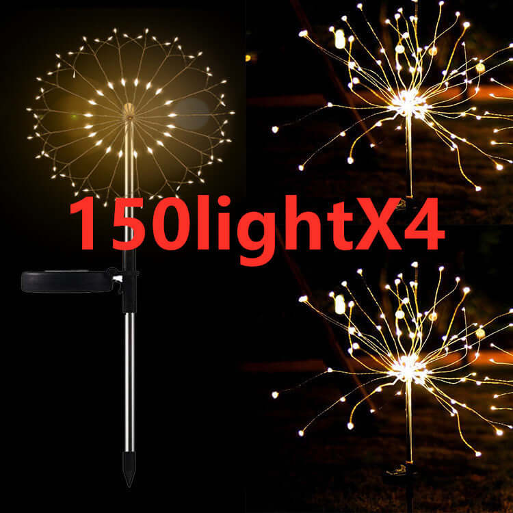 New Ground Plug Solar Fireworks Light LED Light String Copper Wire Outdoor Garden Decoration Star Lights Christmas Lights | Kalsten