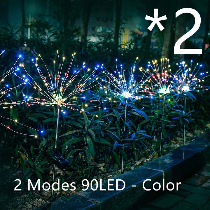 New Ground Plug Solar Fireworks Light LED Light String Copper Wire Outdoor Garden Decoration Star Lights Christmas Lights | Kalsten