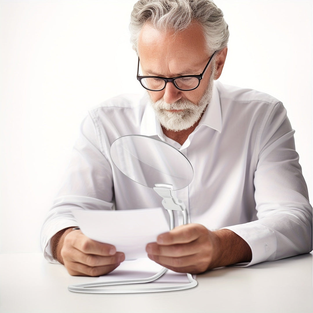 Kalsten | 5X Magnifying Glass Pro – Hands-free adjustable neck loupe for seniors and people with visual impairments – Perfect for reading, sewing, crafting, and inspection