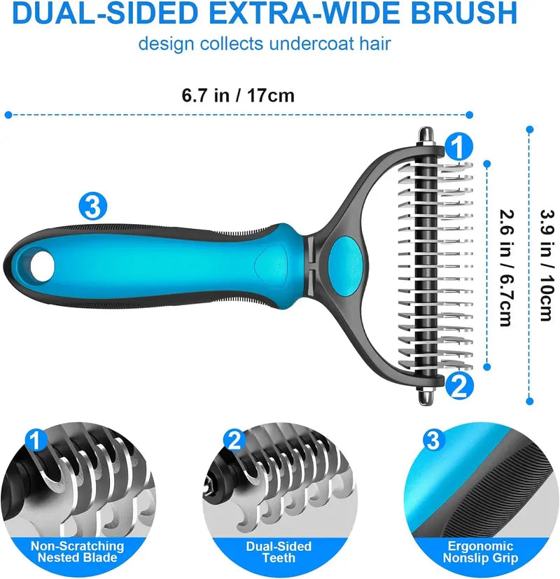 Double-sided pet grooming brush - End the hair chaos and enjoy quiet, cozy cuddle hours | Kalsten