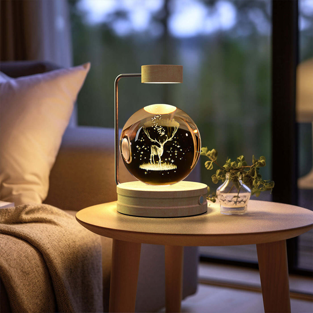 Crystal Ball Cosmic Dinosaur Indoor Night Light USB Power Warm Bedside Light Birthday Gift Night Lamp | Kalsten