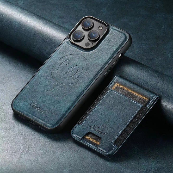 LuxCase Leather Phone Case with Card Slot and Stand – Suitable for iPhone | Kalsten