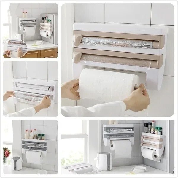 WrapHub - Practical Dispenser - Cling Film and Kitchen Paper - Space Saving | Kalsten