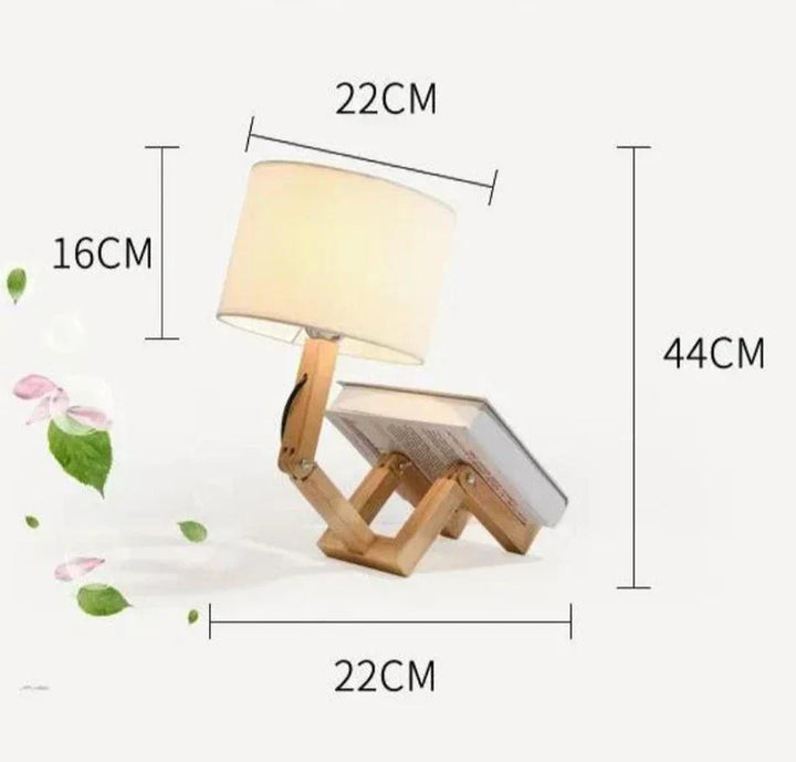 Elegant Wooden Table Lamp with Book Compartment Kalsten