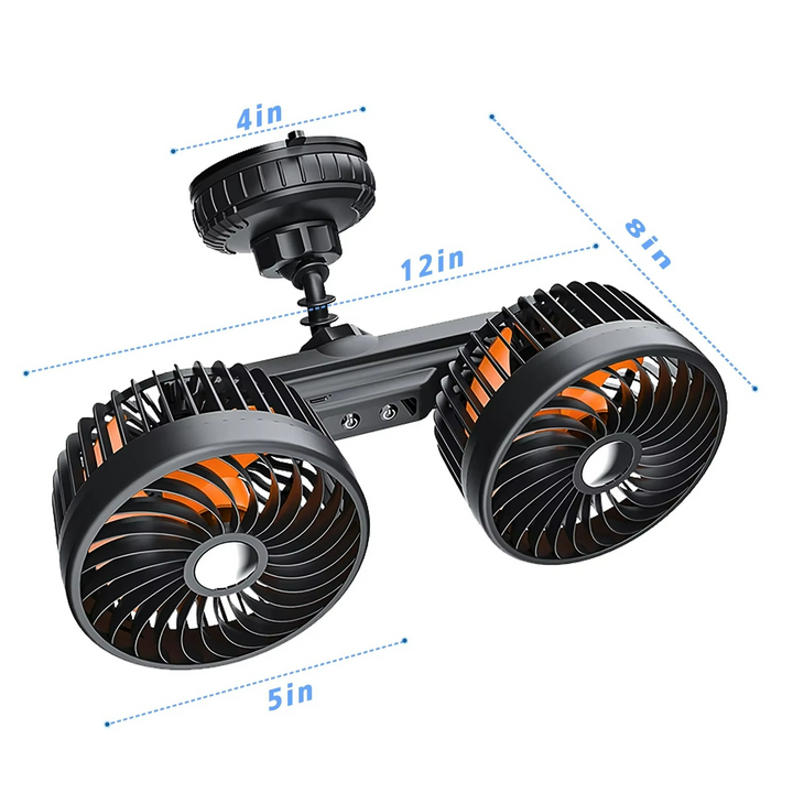 Kalsten | AeroBreeze Car Fan | Wireless fan with 4000 mAh battery and 3 fan speeds