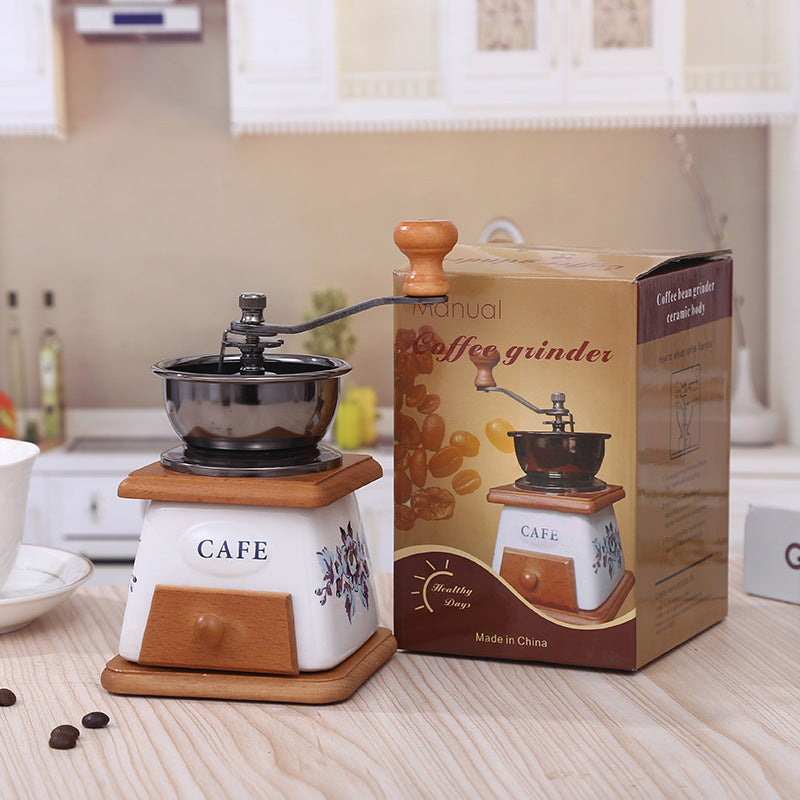 Hand coffee grinder with CNC grinding mechanism and brush