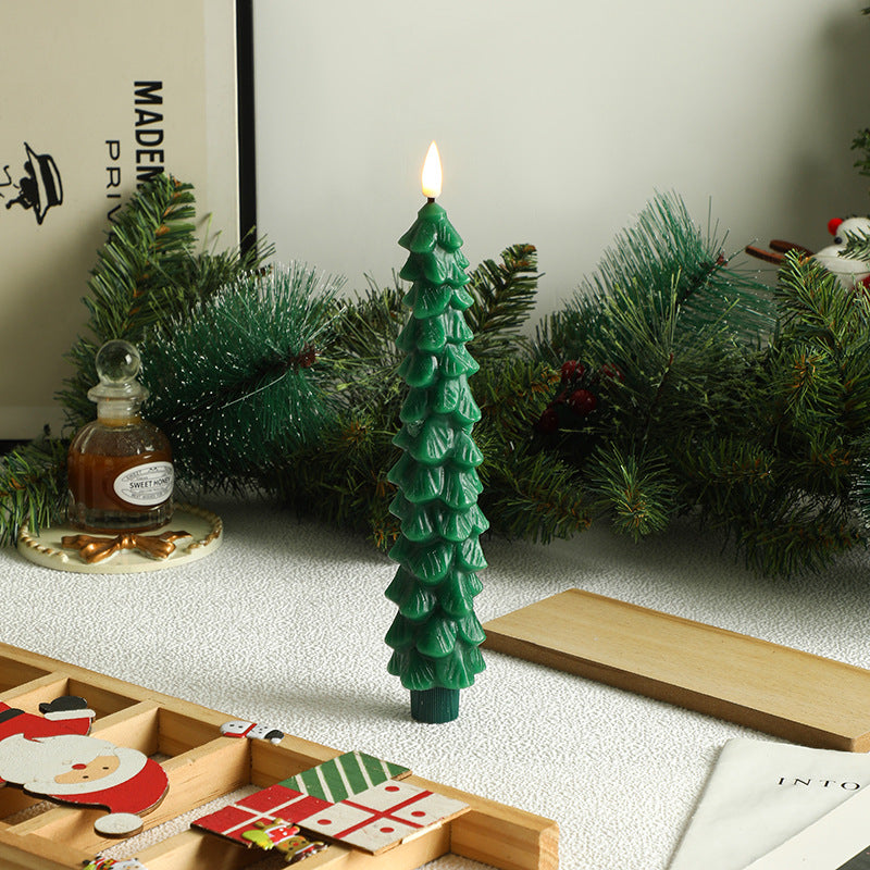 LED Christmas candle made of wax, 4.5 cm × 25 cm