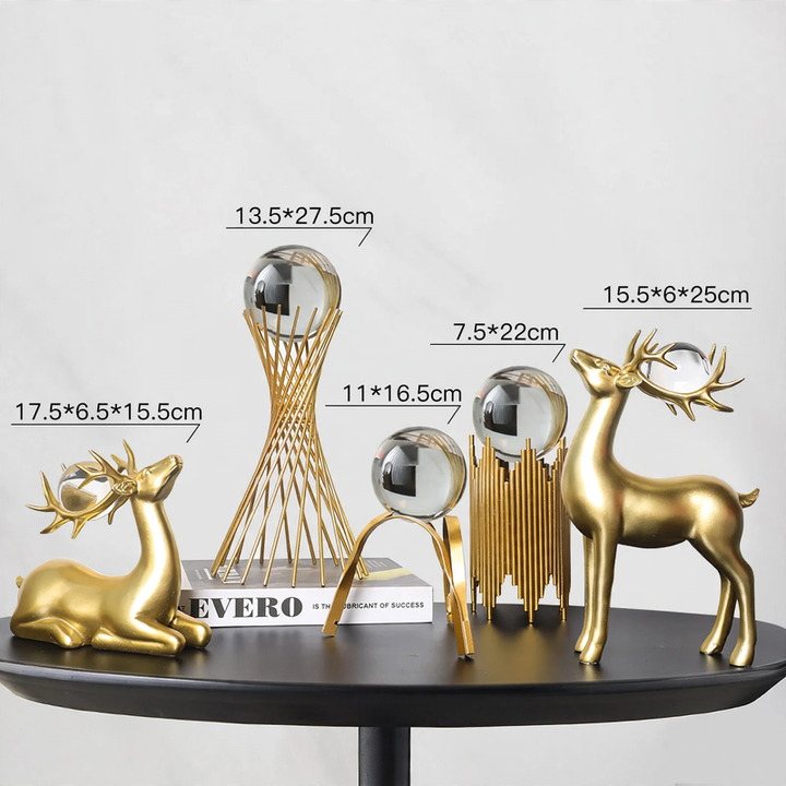 Crystal ball decorative figure modern design metal