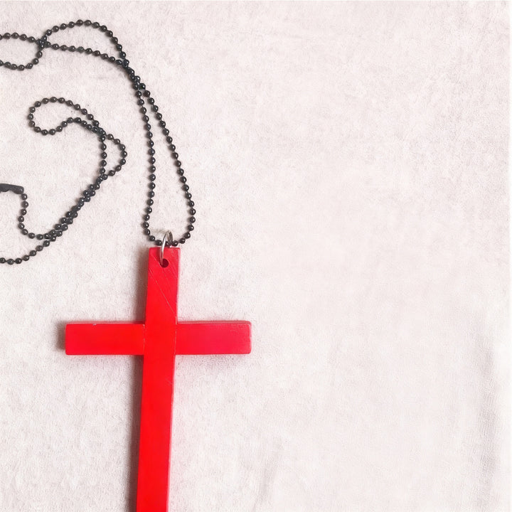 Alloy chain with large cross pendant