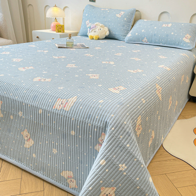 Cotton bedspread with baby fleece, 3-piece