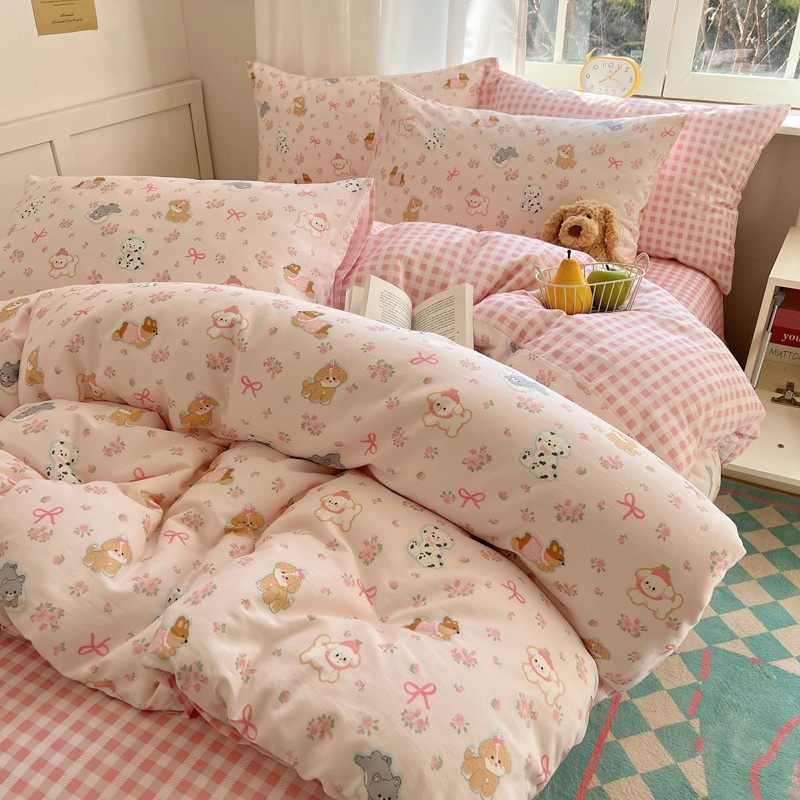 Cotton bedding with cartoon motifs, 4-piece