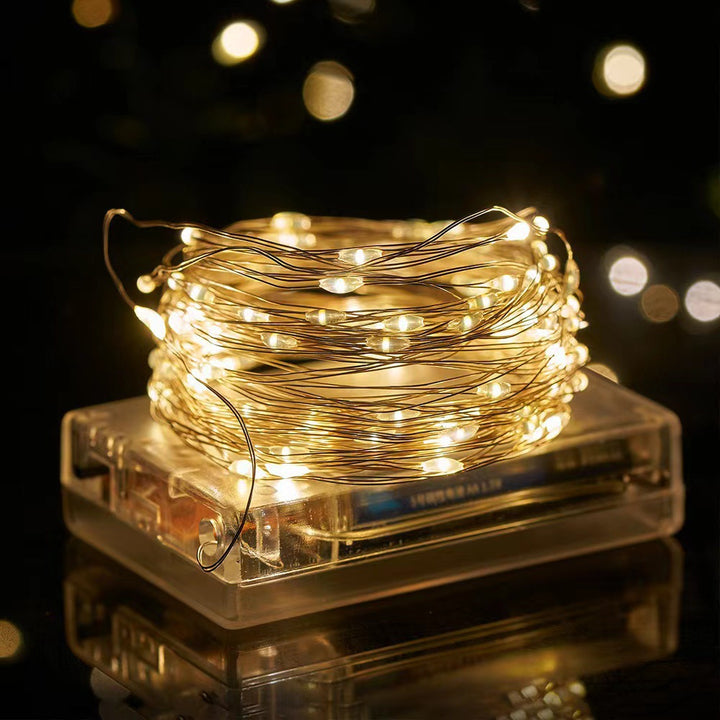 LED string lights, 10 m, 100 lights, USB/battery
