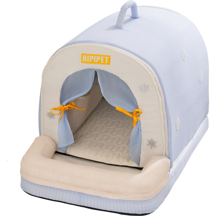 Cooling bed for pets with ice pack