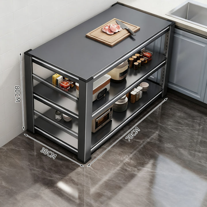 Kitchen Worktable made of Carbon Steel, 3 Levels
