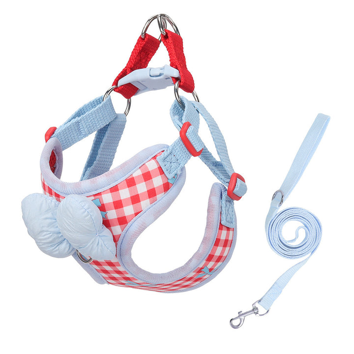 Dog harness made of fabric with leash, XS to XL
