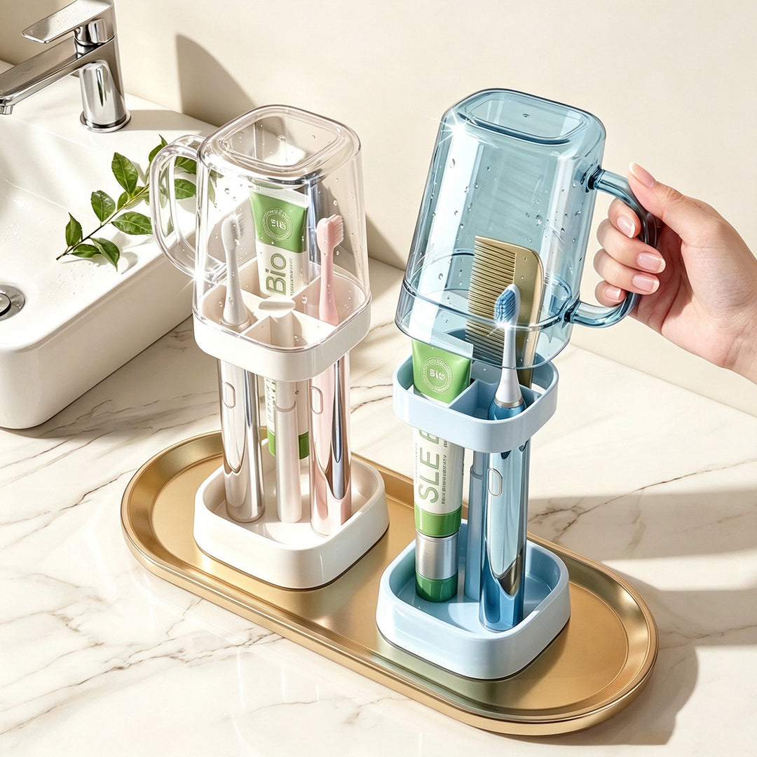 Toothbrush holder with adjustable height, modern design