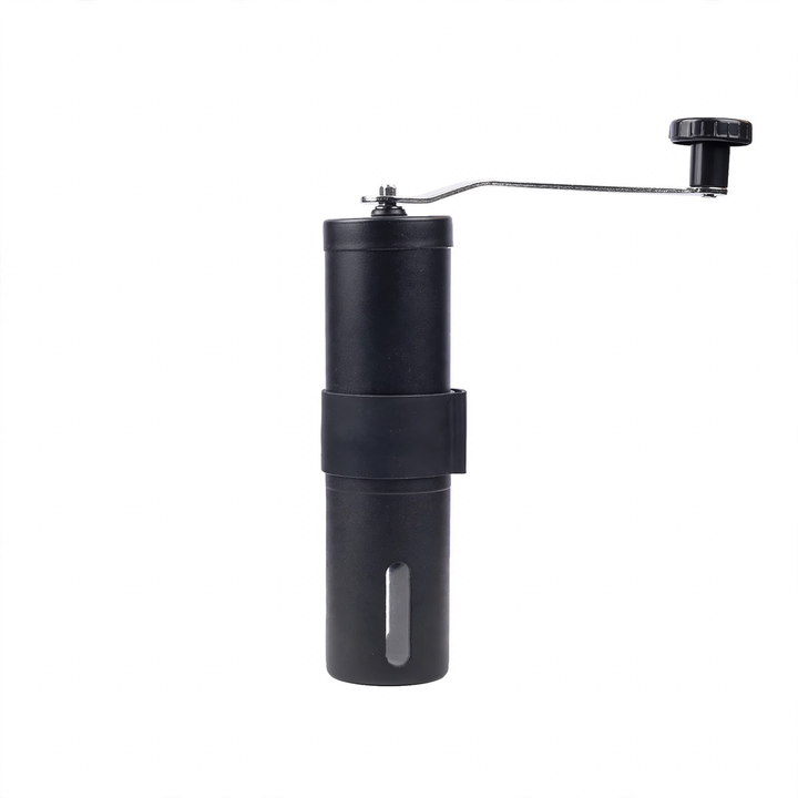 Hand-crank coffee grinder made of glass