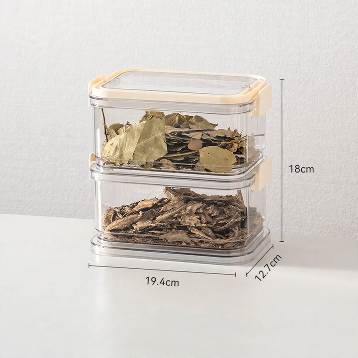 Spice container with lid, stackable, 301–500 ml