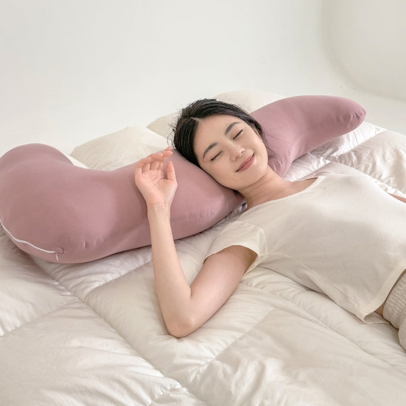 Side sleeper pillow made of cotton, 115 × 48 cm