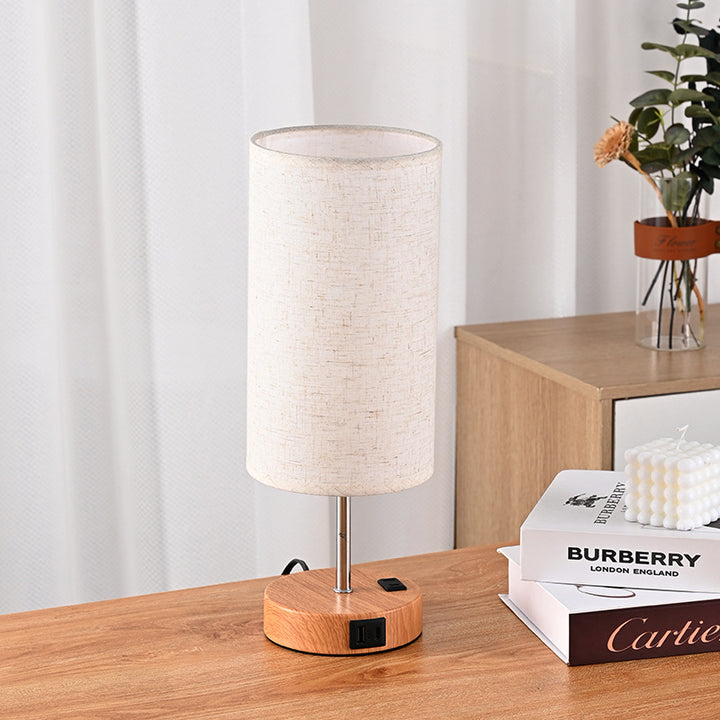 Table lamp USB, LED, dimmable, fabric