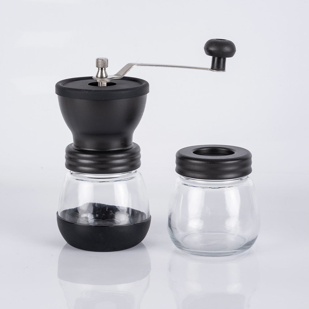 Hand coffee grinder with CNC grinding mechanism and brush