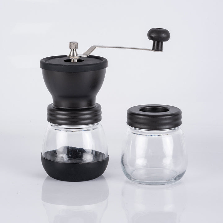 Hand coffee grinder with CNC grinding mechanism and brush