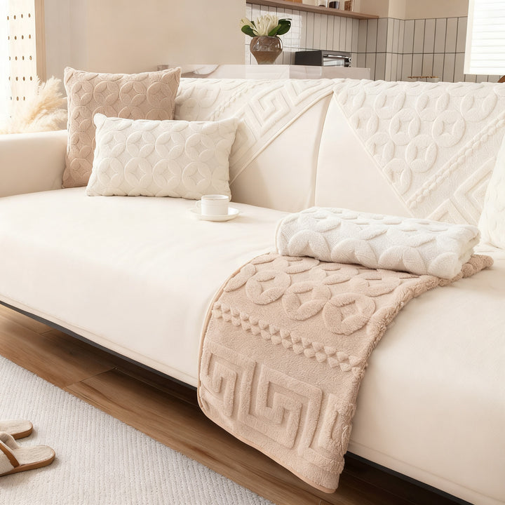 Fleece sofa cushion, non-slip
