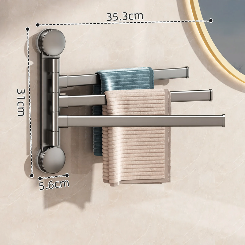 Rotatable towel holder with suction cup