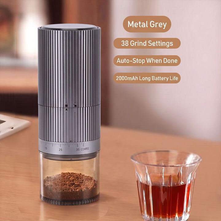 Portable electric coffee grinder with battery