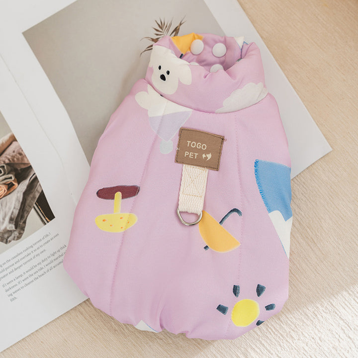 Polyester vest for pets with print