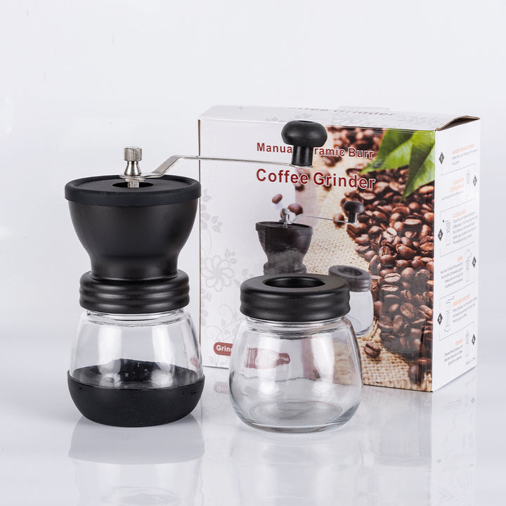 Glass hand coffee grinder, modern design
