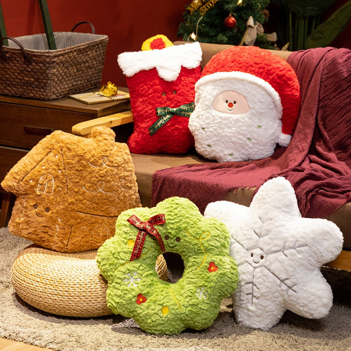 Christmas plush cushion with motifs, 40 cm