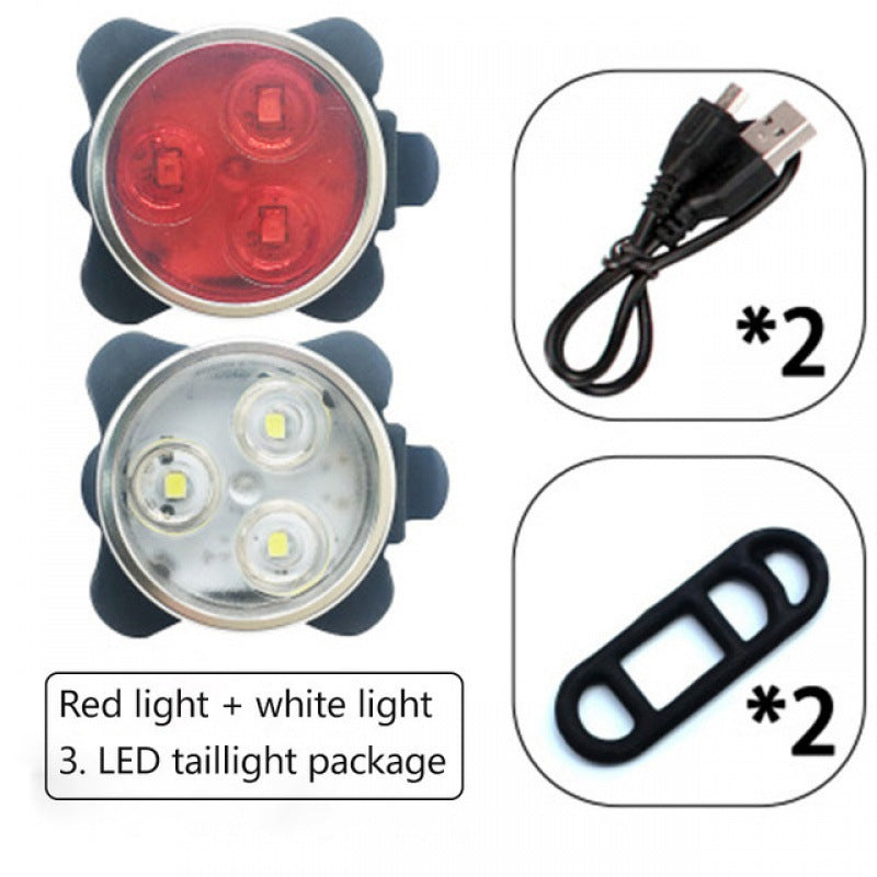 Bicycle light set, COB rear light, USB rechargeable