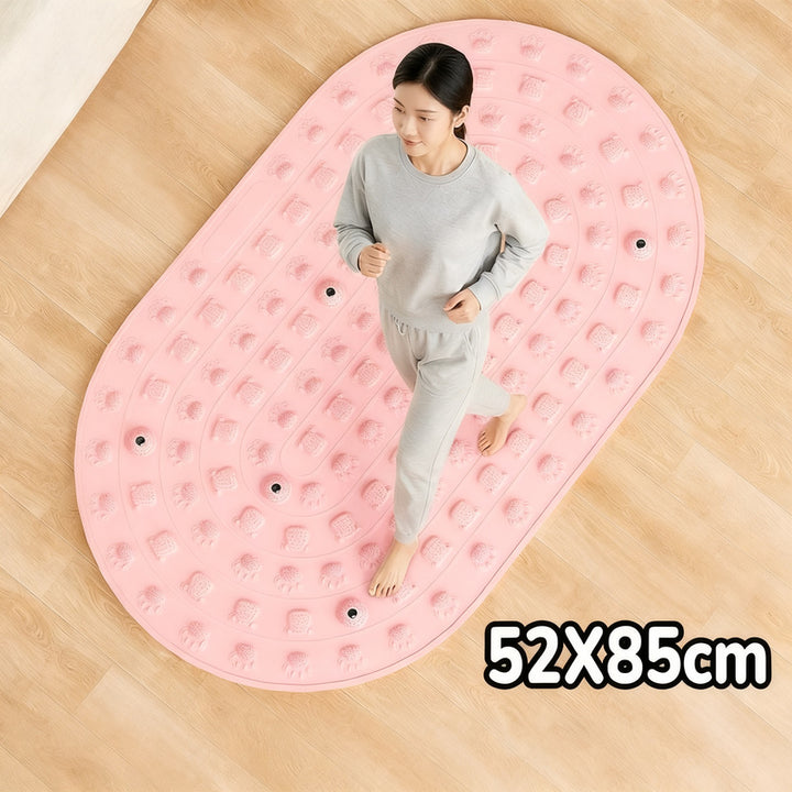 Foot reflex zone mat with magnetic stones