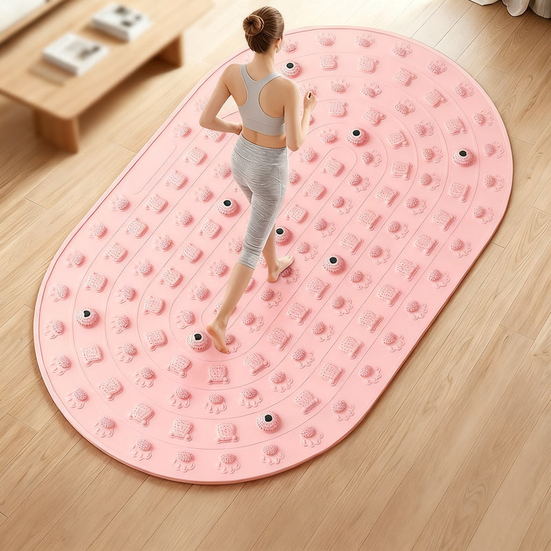 Foot reflex zone mat with magnetic stones